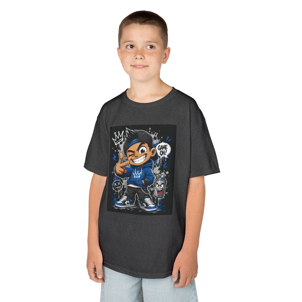 Kids Streetwear Tee — Cartoon Skate Kid Graphic Shirt