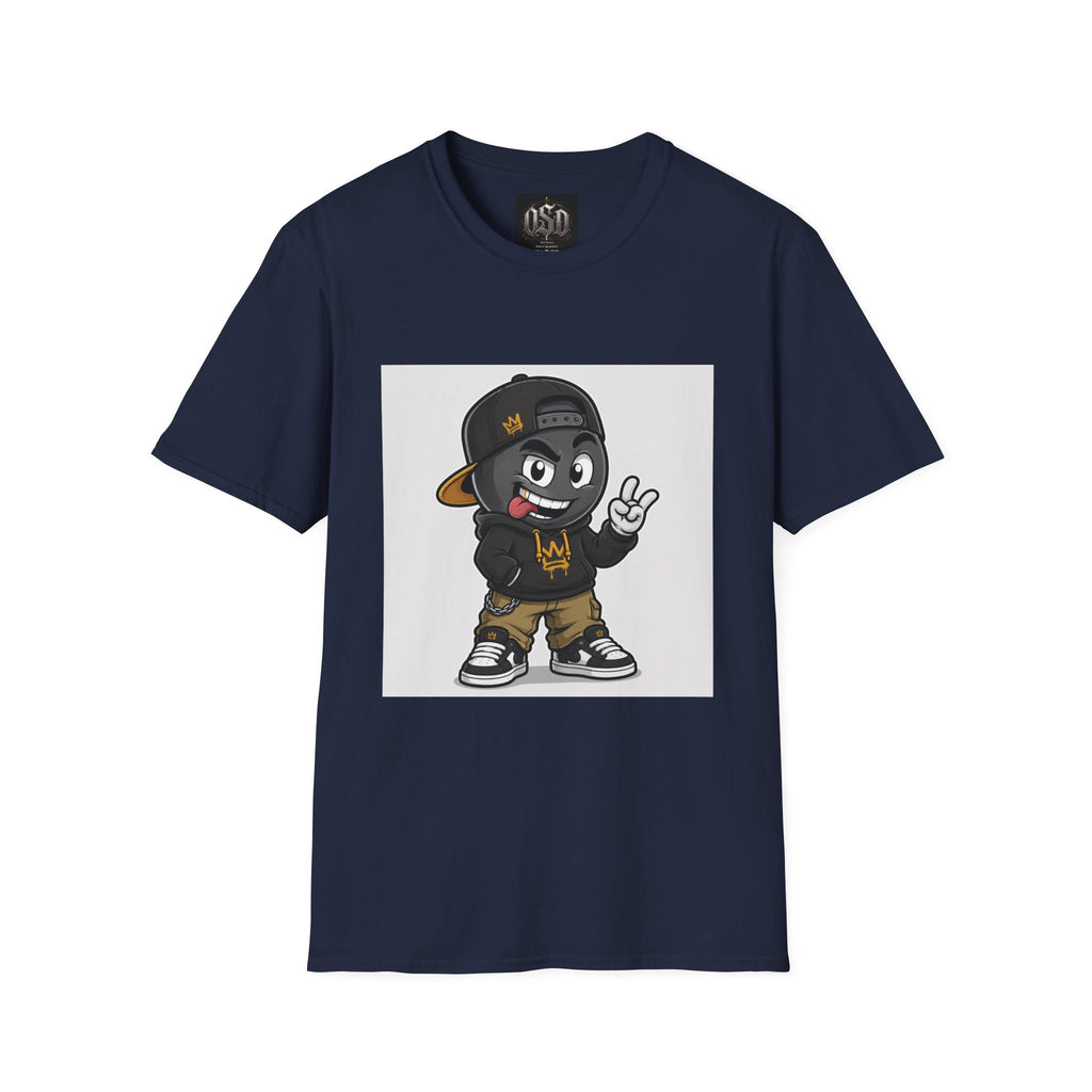 Character Graphic T‑Shirt — Cartoon Peace Sign Streetwear Tee