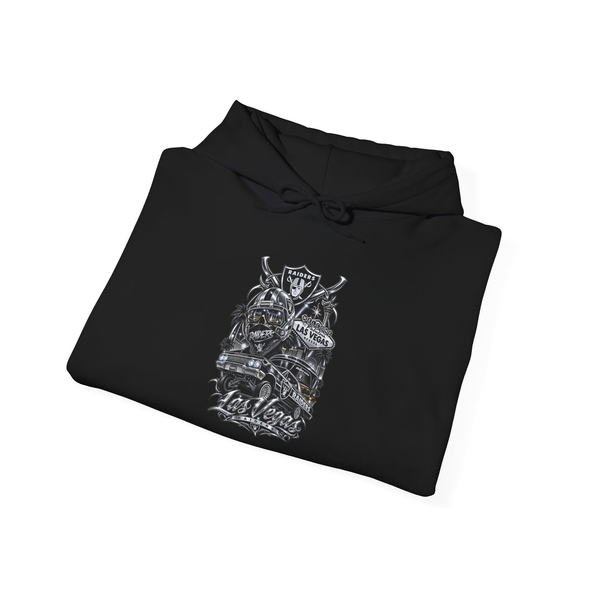 Las Vegas Raider Hoodie — Raider Graphic Pullover with Sleeve Art