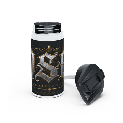 Ornate Gothic Stainless Steel Water Bottle — Vintage Monogram Design
