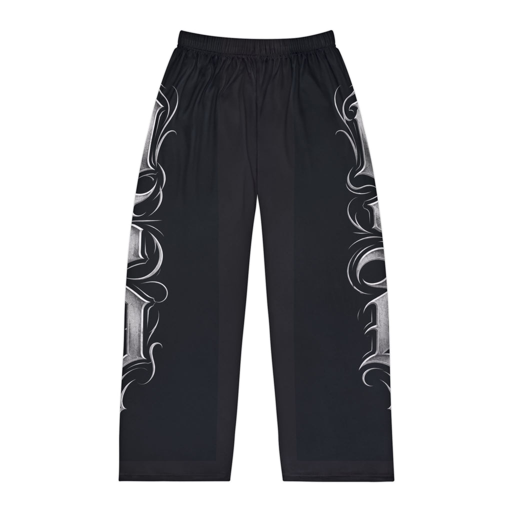 Gothic Script Lounge Pants — Men's Printed Pajama Trousers