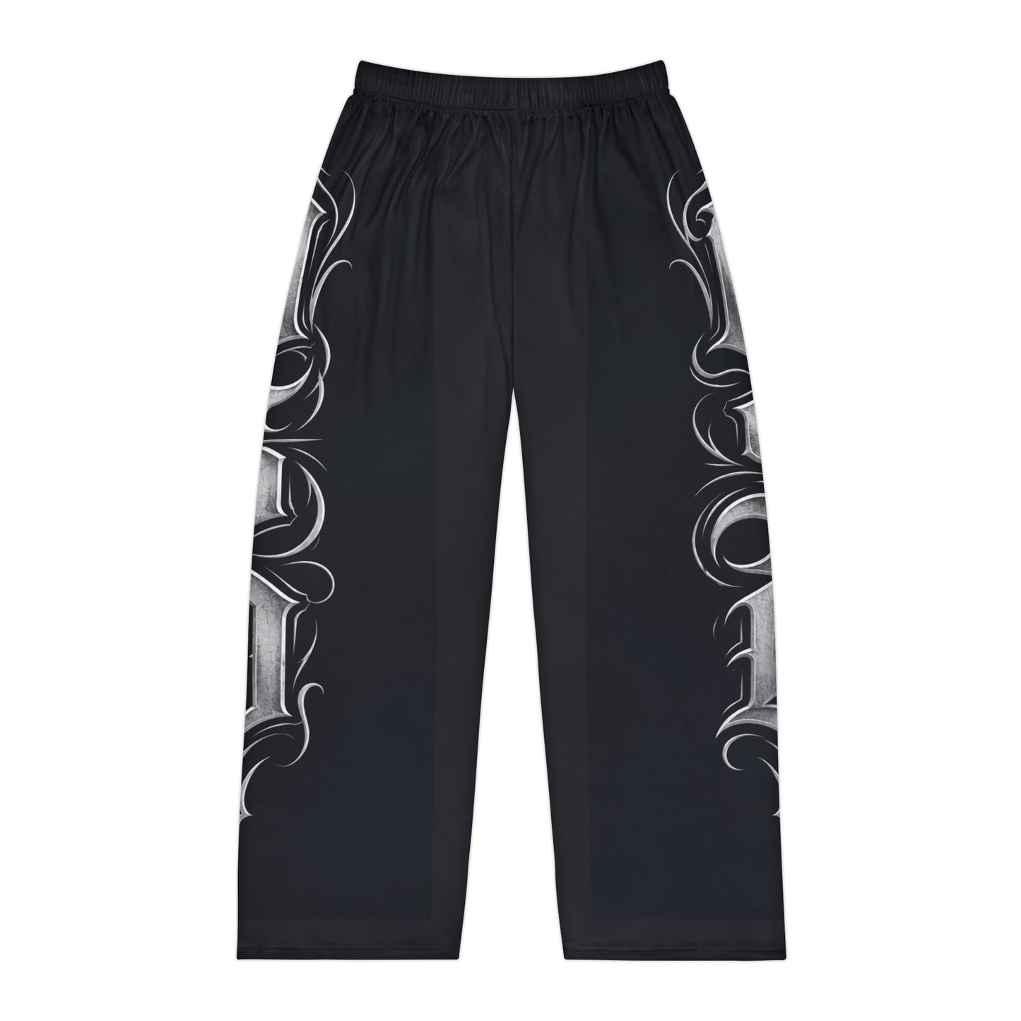 Gothic Script Lounge Pants — Men's Printed Pajama Trousers
