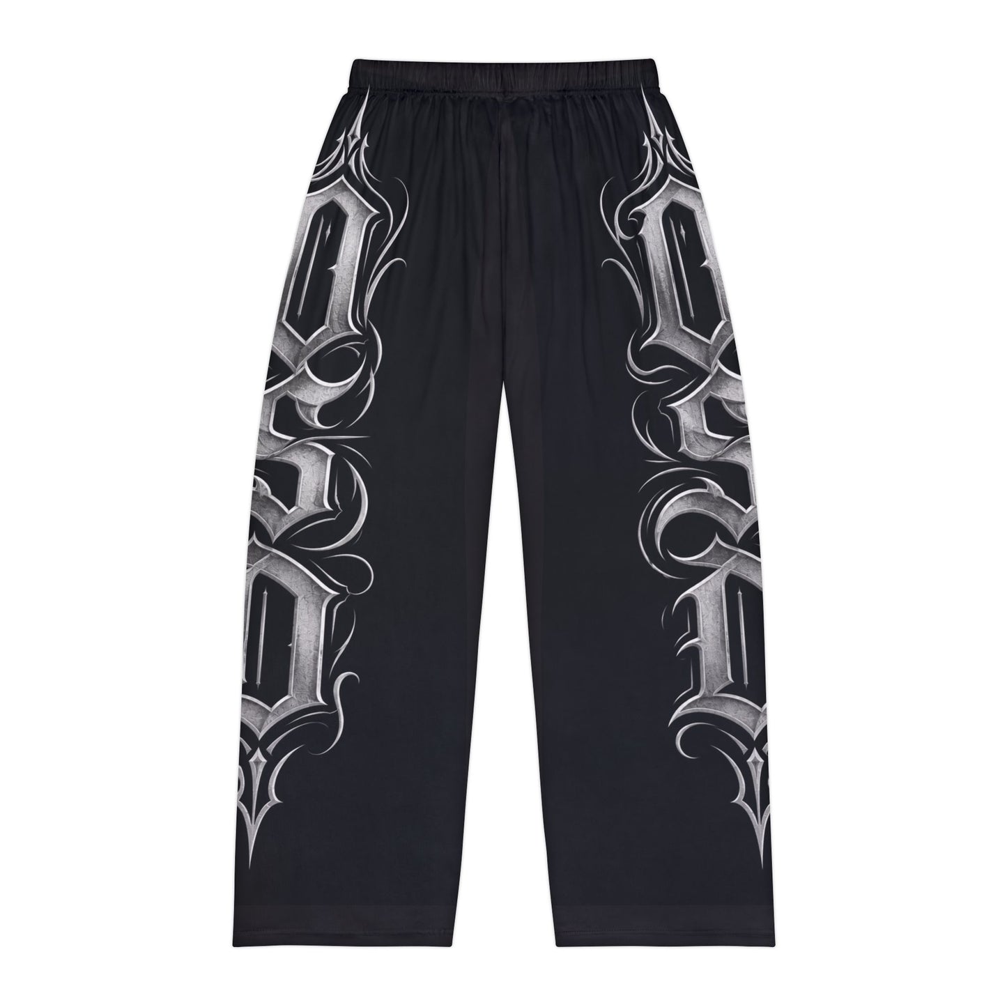 Gothic Script Lounge Pants — Men's Printed Pajama Trousers