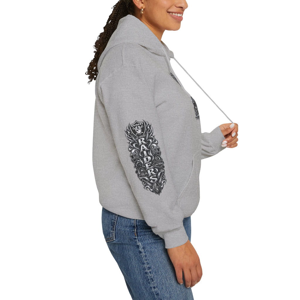 Las Vegas Raider Hoodie — Raider Graphic Pullover with Sleeve Art