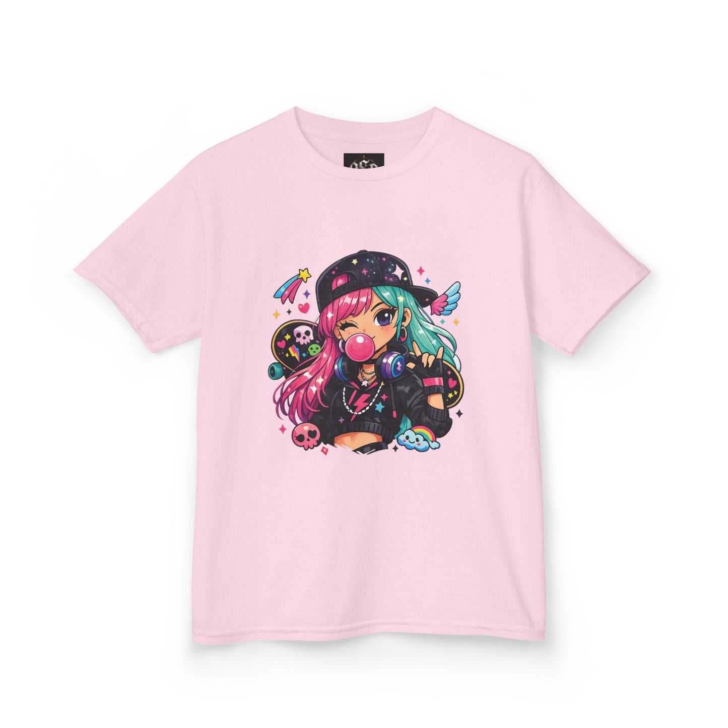 Kids Anime Gamer Tee — Colorful Kawaii Girl Graphic