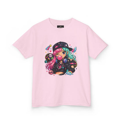Kids Anime Gamer Tee — Colorful Kawaii Girl Graphic