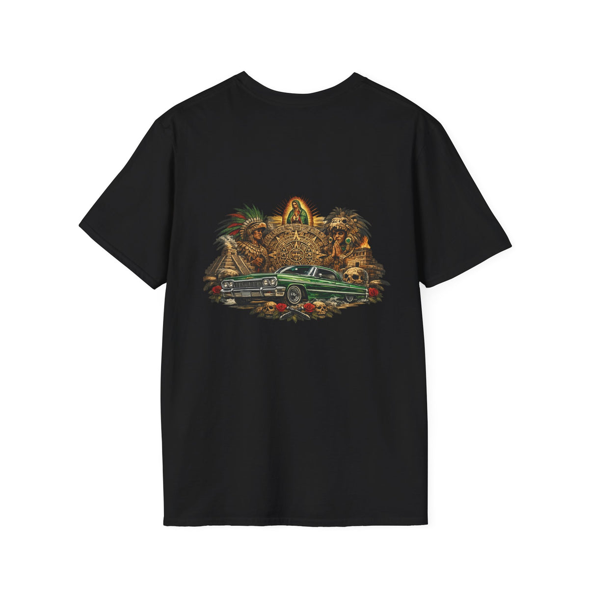 Classic White T-Shirt  Aztec Print - Minimalist Casual Tee