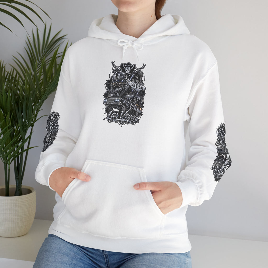 Las Vegas Raider Hoodie — Raider Graphic Pullover with Sleeve Art