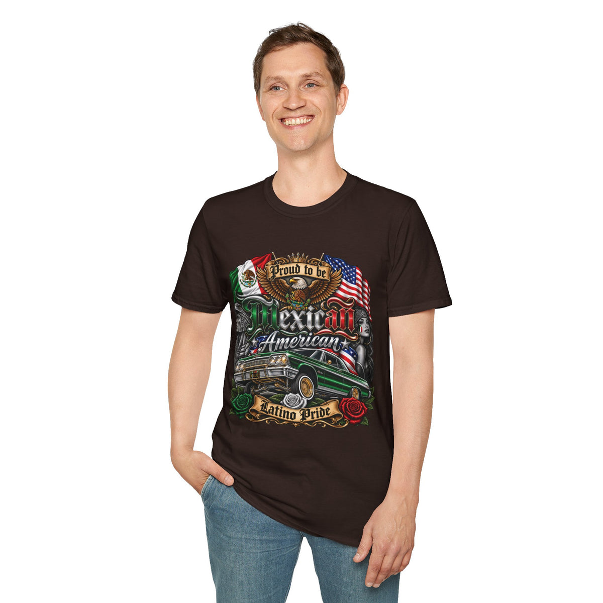 Mexican American Pride T-Shirt — "Proud to be Mexican American" Graphic Tee