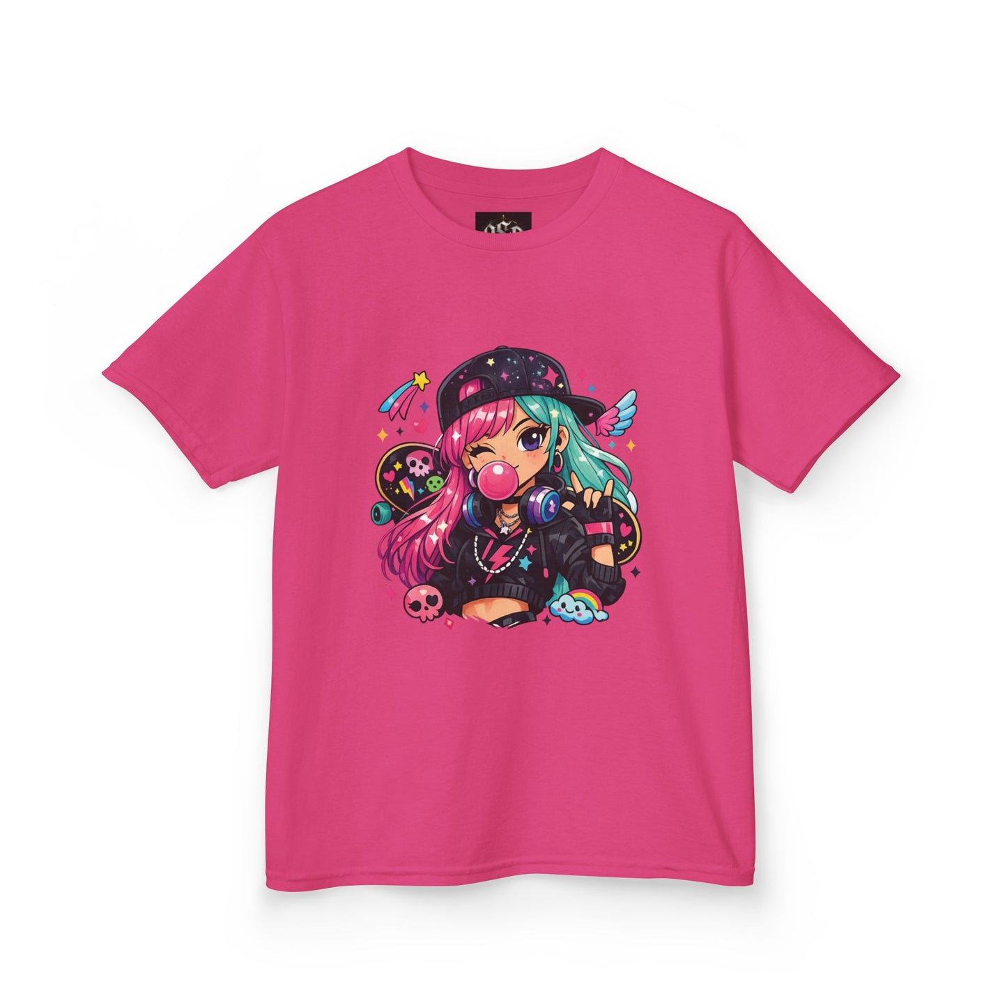 Kids Anime Gamer Tee — Colorful Kawaii Girl Graphic