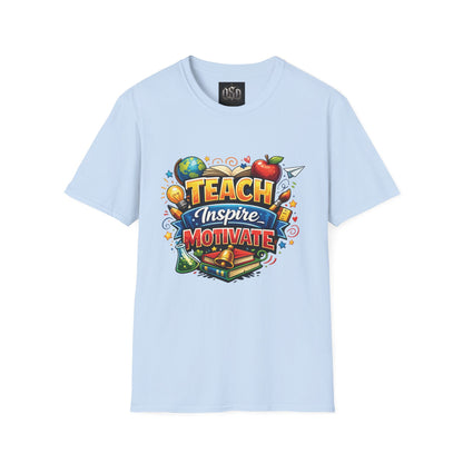 Teacher "Teach Inspire Motivate" T-Shirt — Colorful School Education Tee
