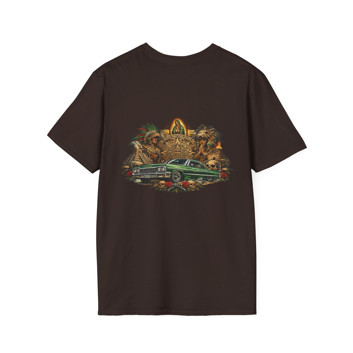 Classic White T-Shirt  Aztec Print - Minimalist Casual Tee