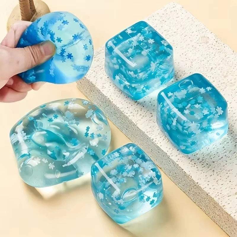 Squishy Snowflake Ice Cube Fidget Toy