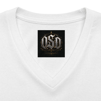 Women’s V-Neck Tee — Gothic Rose Dagger Heart Graphic