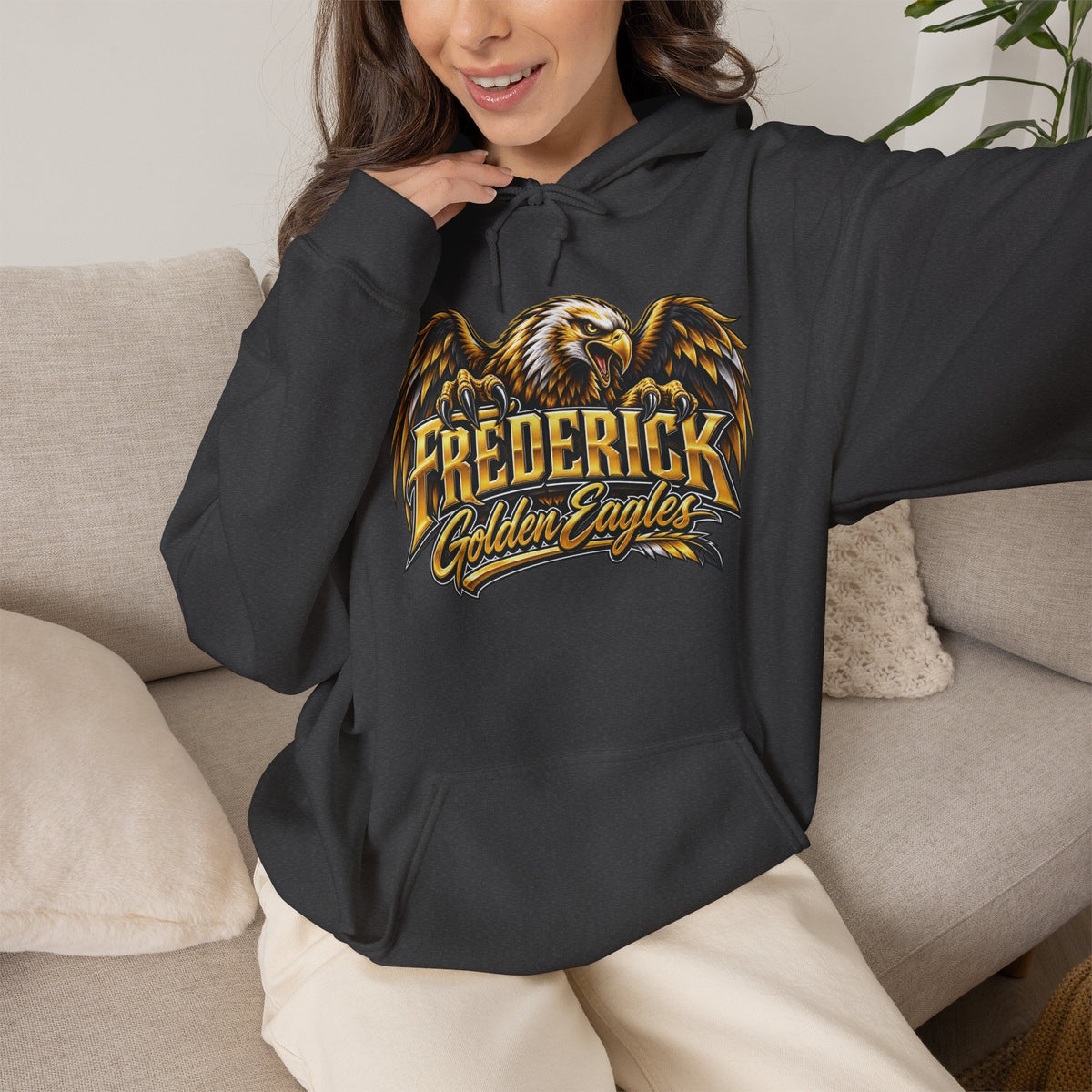 Frederick Golden Eagles Hoodie - Vintage Eagle School Spirit Sweatshirt