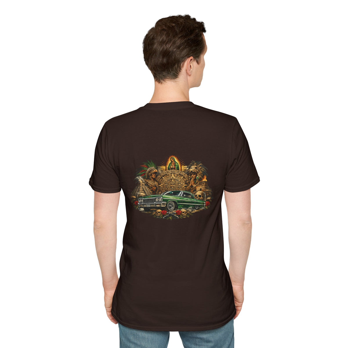 Classic White T-Shirt  Aztec Print - Minimalist Casual Tee