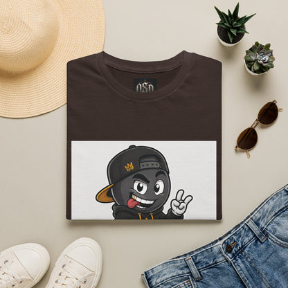 Character Graphic T‑Shirt — Cartoon Peace Sign Streetwear Tee