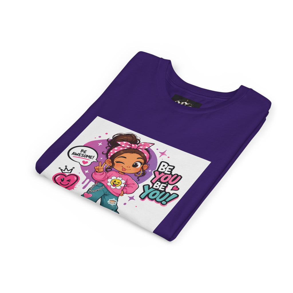 Youth Tee — "Be You Be You" Cute Empowerment Girl Graphic T-Shirt