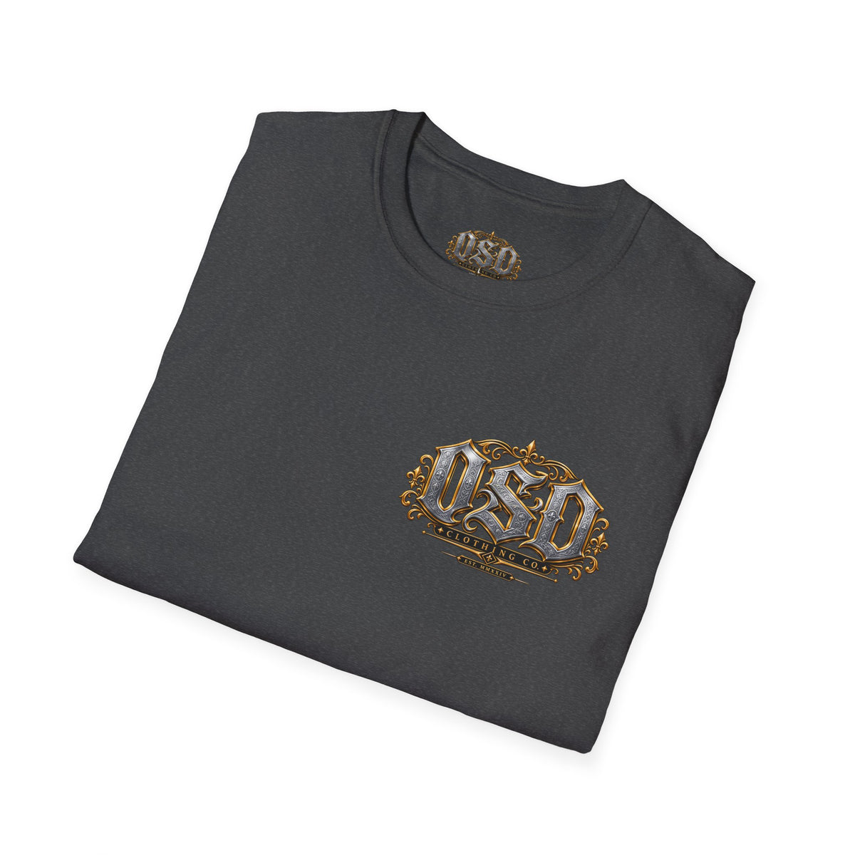 OSD Gothic Logo T-Shirt — Vintage Ornate Crest Tee