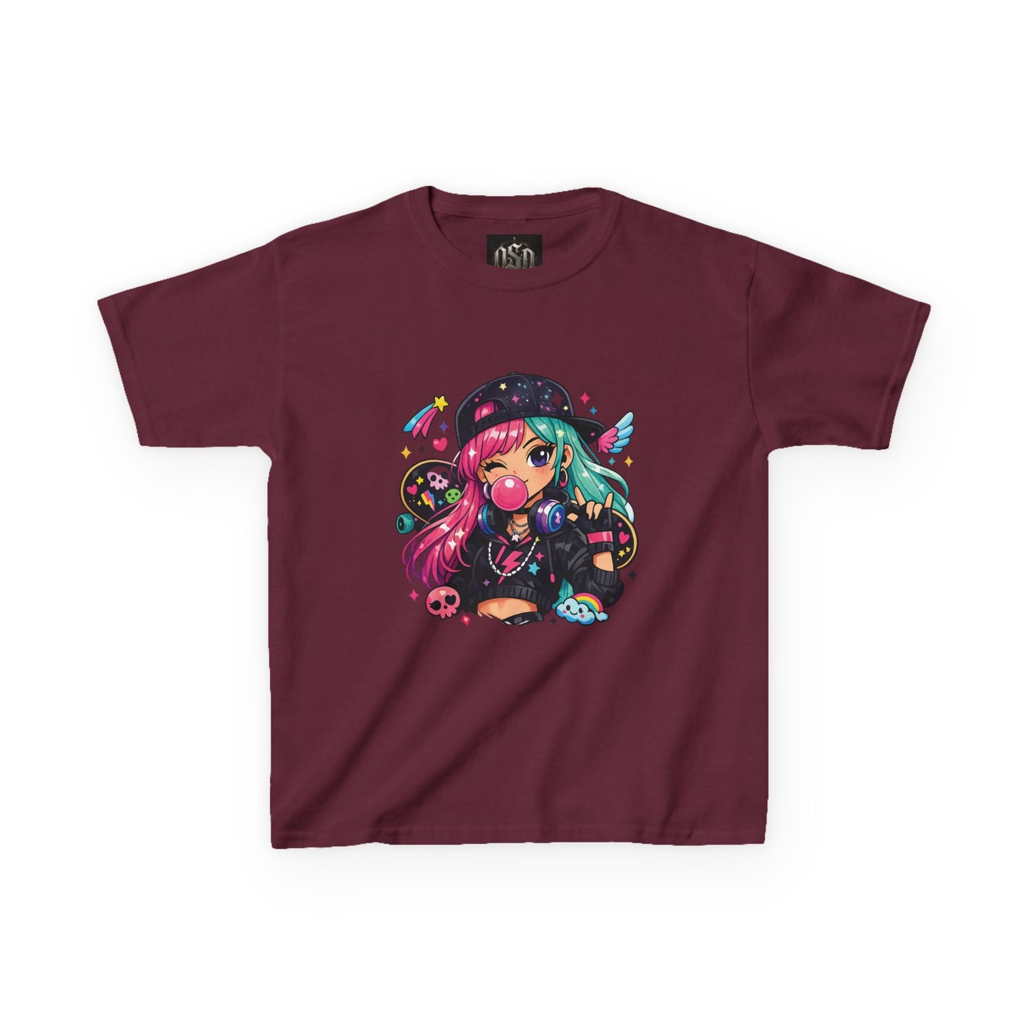 Kids Anime Gamer Tee — Colorful Kawaii Girl Graphic
