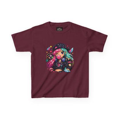 Kids Anime Gamer Tee — Colorful Kawaii Girl Graphic