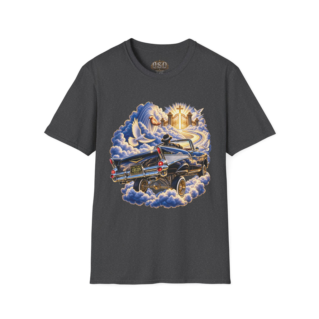 Christian Heaven Car Tribute T-Shirt — Guardian Angel, Cross & Dove T Shirt