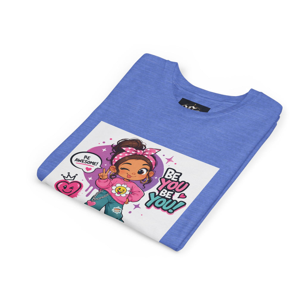 Youth Tee — "Be You Be You" Cute Empowerment Girl Graphic T-Shirt