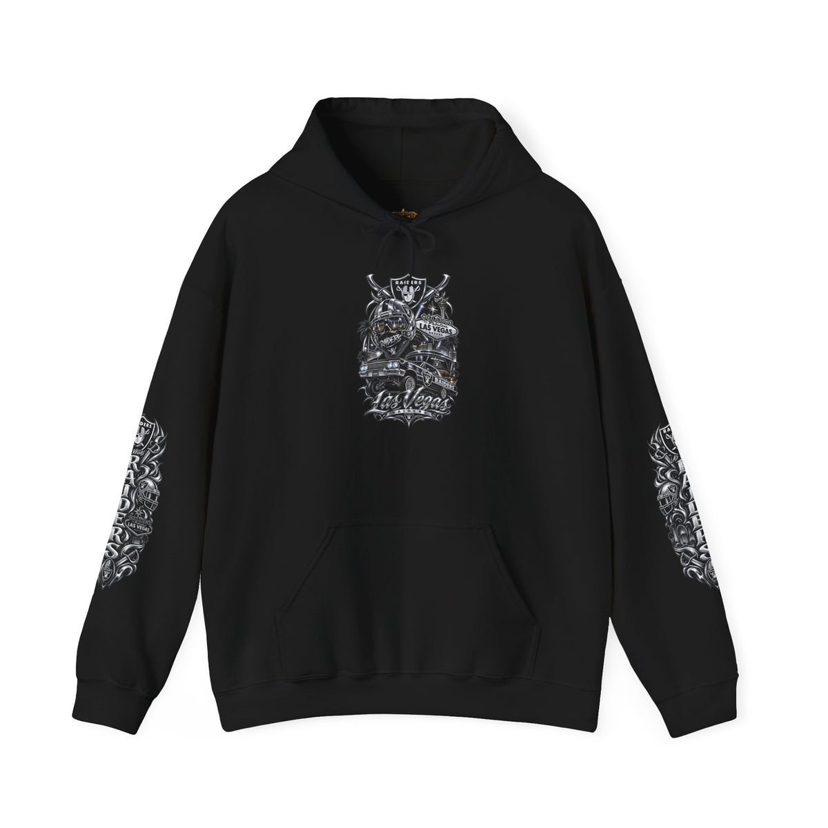 Las Vegas Raider Hoodie — Raider Graphic Pullover with Sleeve Art
