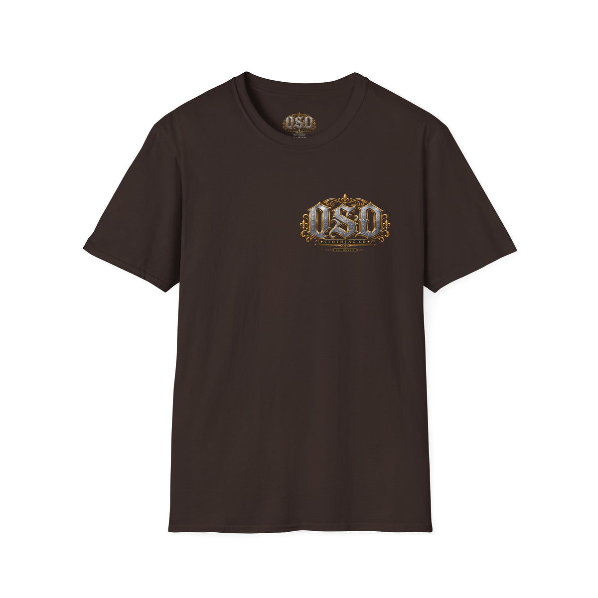 OSD Gothic Logo T-Shirt — Vintage Ornate Crest Tee