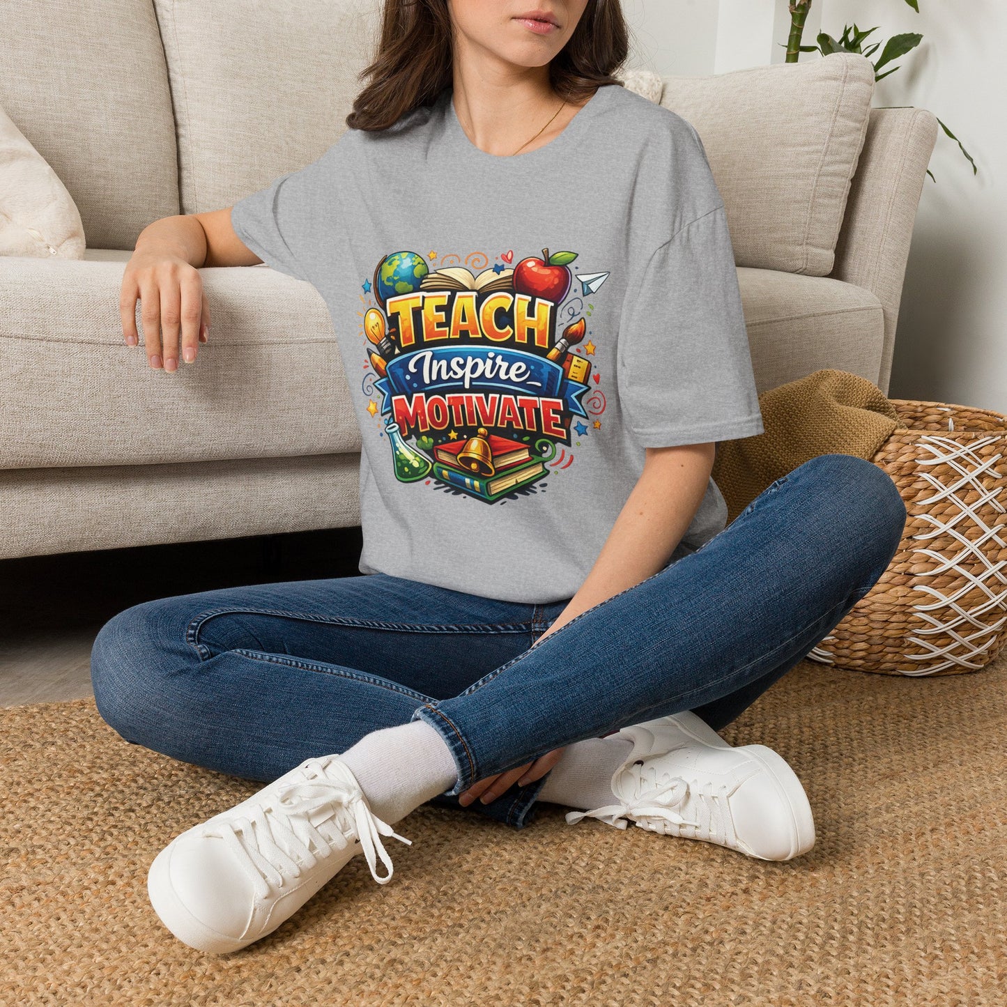 Teacher "Teach Inspire Motivate" T-Shirt — Colorful School Education Tee