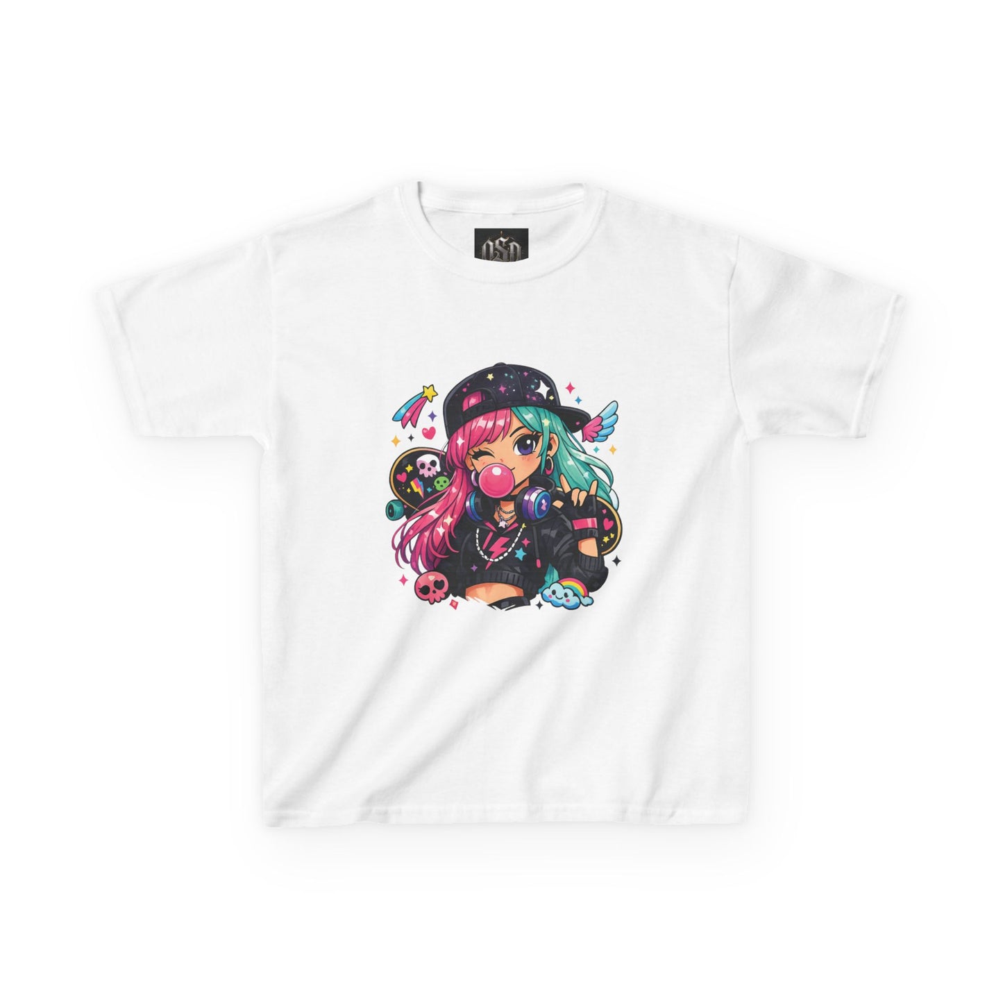 Kids Anime Gamer Tee — Colorful Kawaii Girl Graphic