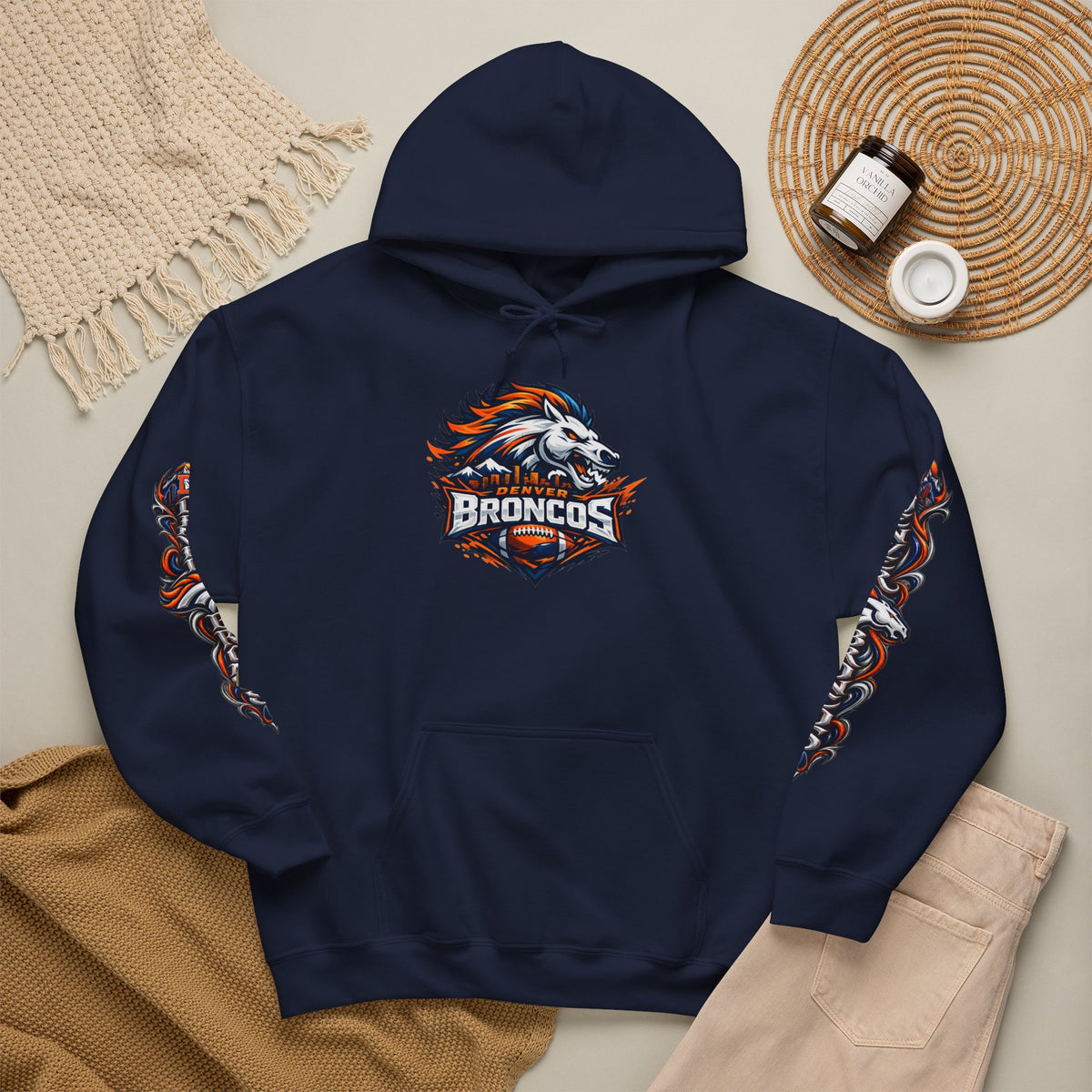 Broncos Fierce Hoodie — Team Logo Sleeve Pullover