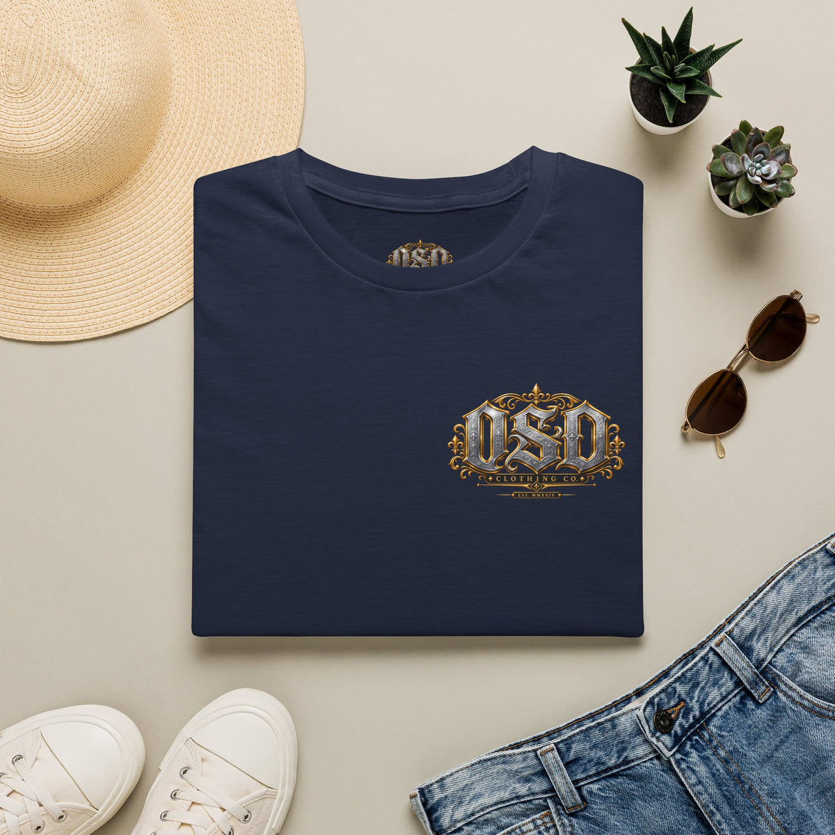 1990 Vintage OSD Crest T-Shirt — Retro 90s Emblem Tee