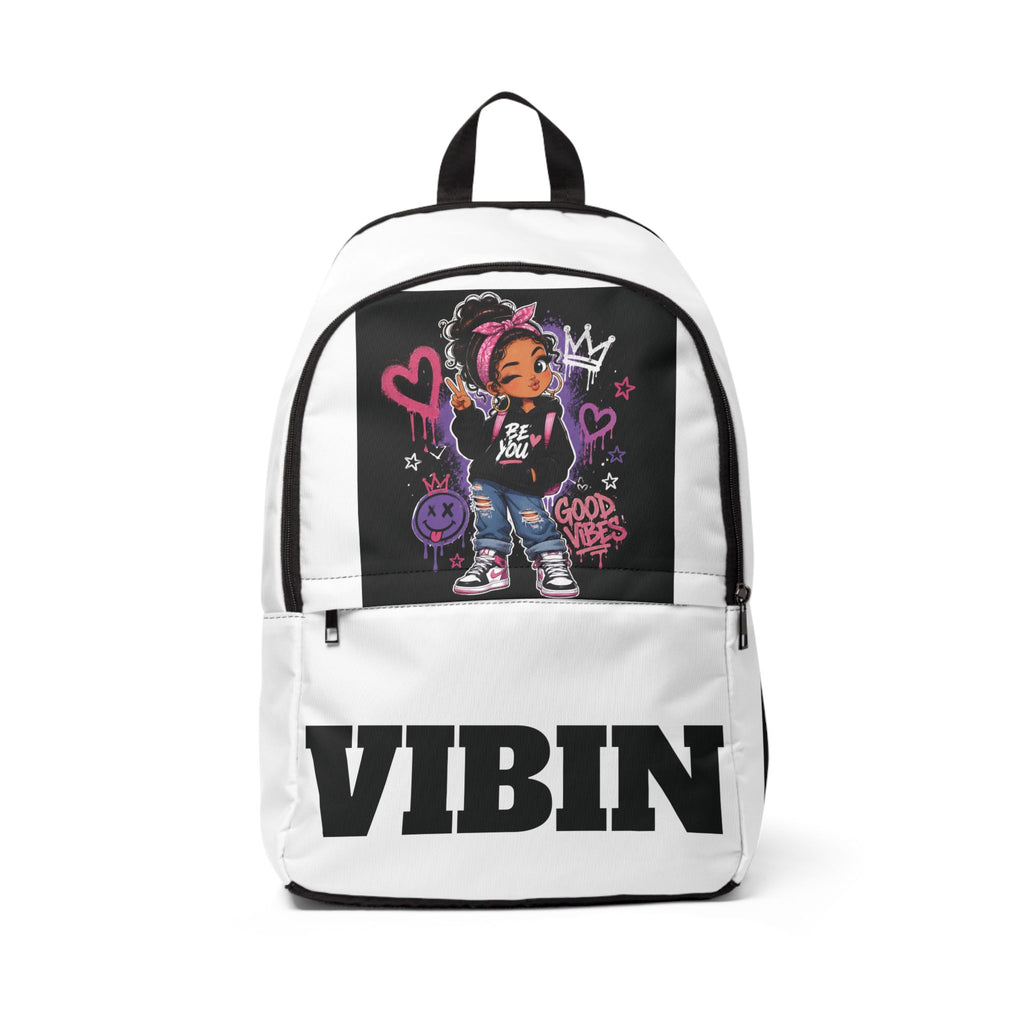 Vibin' Girl Graphic Backpack — 'Be You' Streetwear School Bag