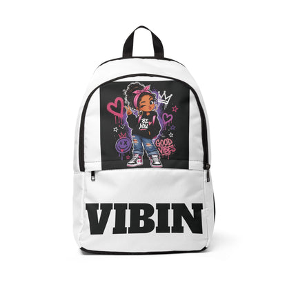 Vibin' Girl Graphic Backpack — 'Be You' Streetwear School Bag