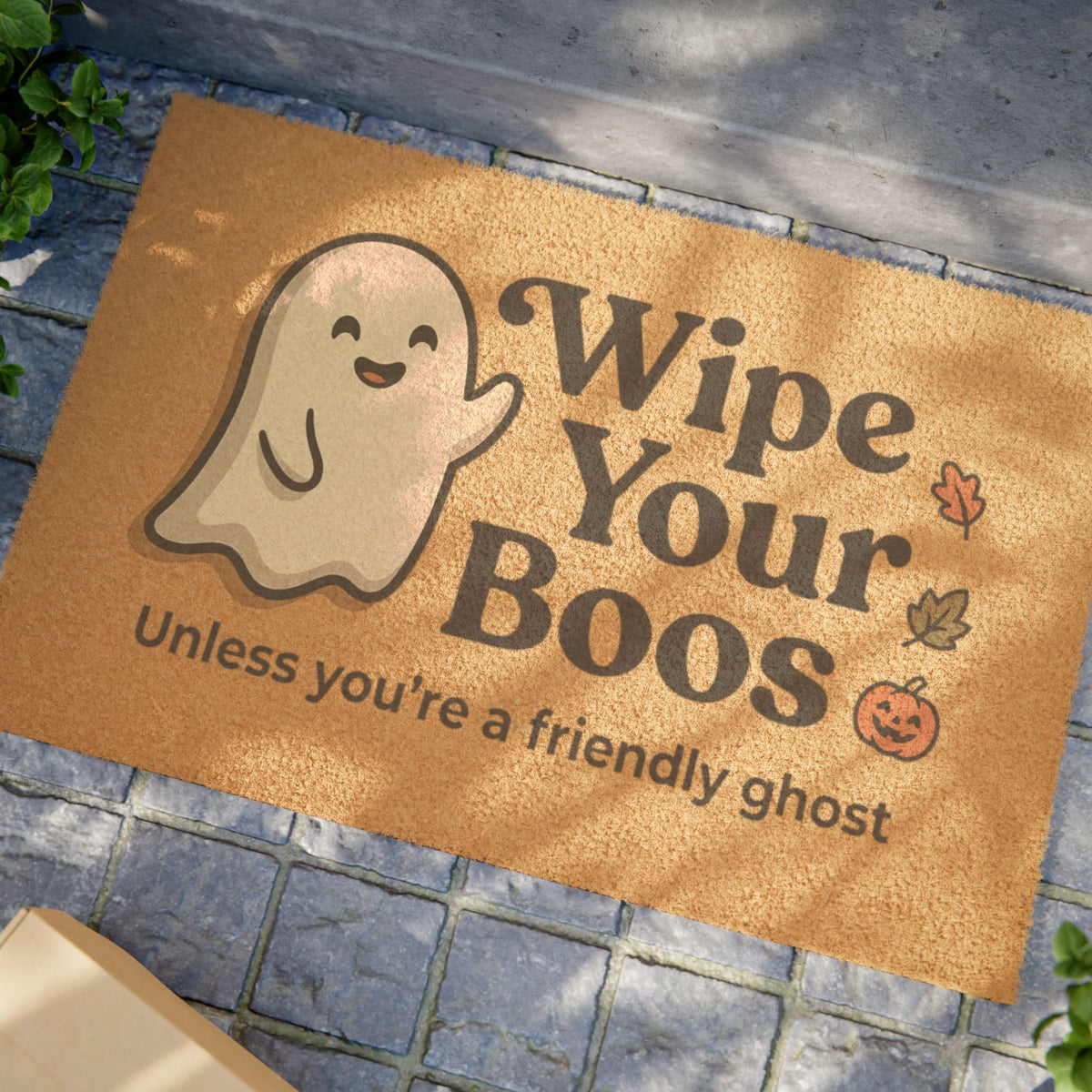 Wipe Your Boos Halloween Doormat — Funny Ghost Fall Welcome Mat