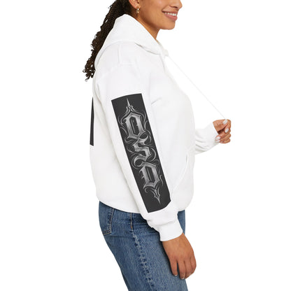 Graphic Hoodie — Gothic "OSD" Logo Pullover with Sleeve Panels