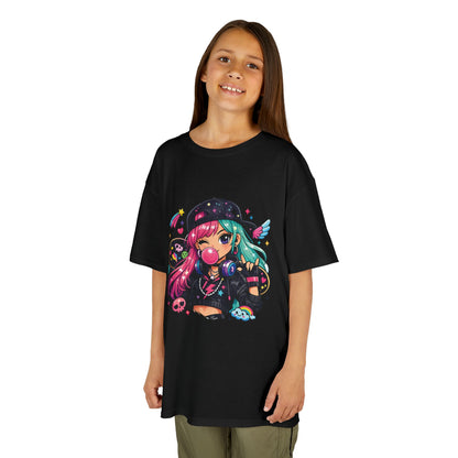 Kids Anime Gamer Tee — Colorful Kawaii Girl Graphic