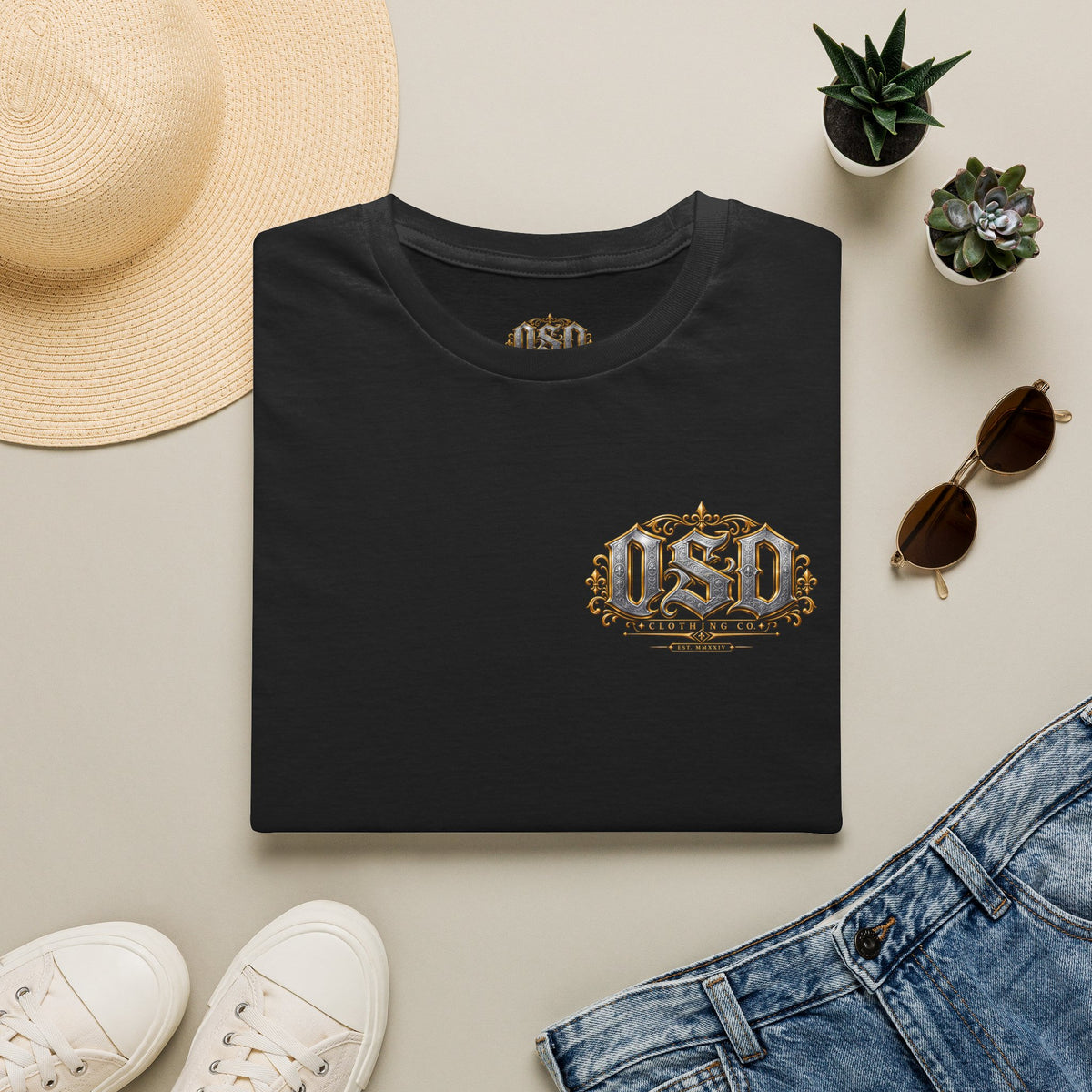 1990 Vintage OSD Crest T-Shirt — Retro 90s Emblem Tee