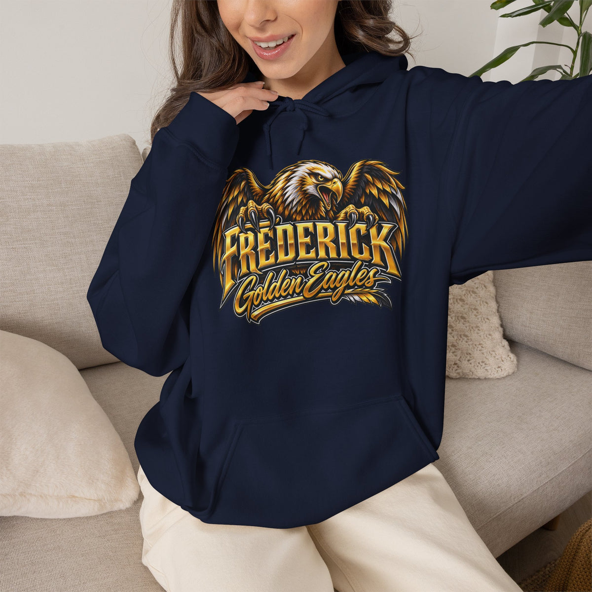 Frederick Golden Eagles Hoodie - Vintage Eagle School Spirit Sweatshirt