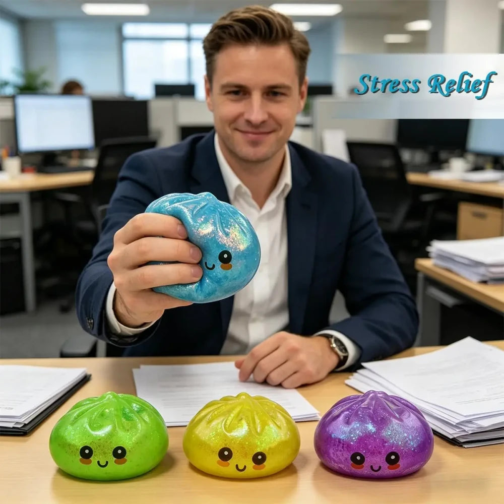 Glitter Glow Dumpling Squishy Stress Toy