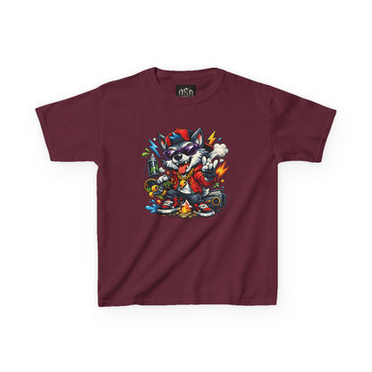 Kid's Cool Wolf Graphic Tee — Cool Music Festival Shirt for Kids