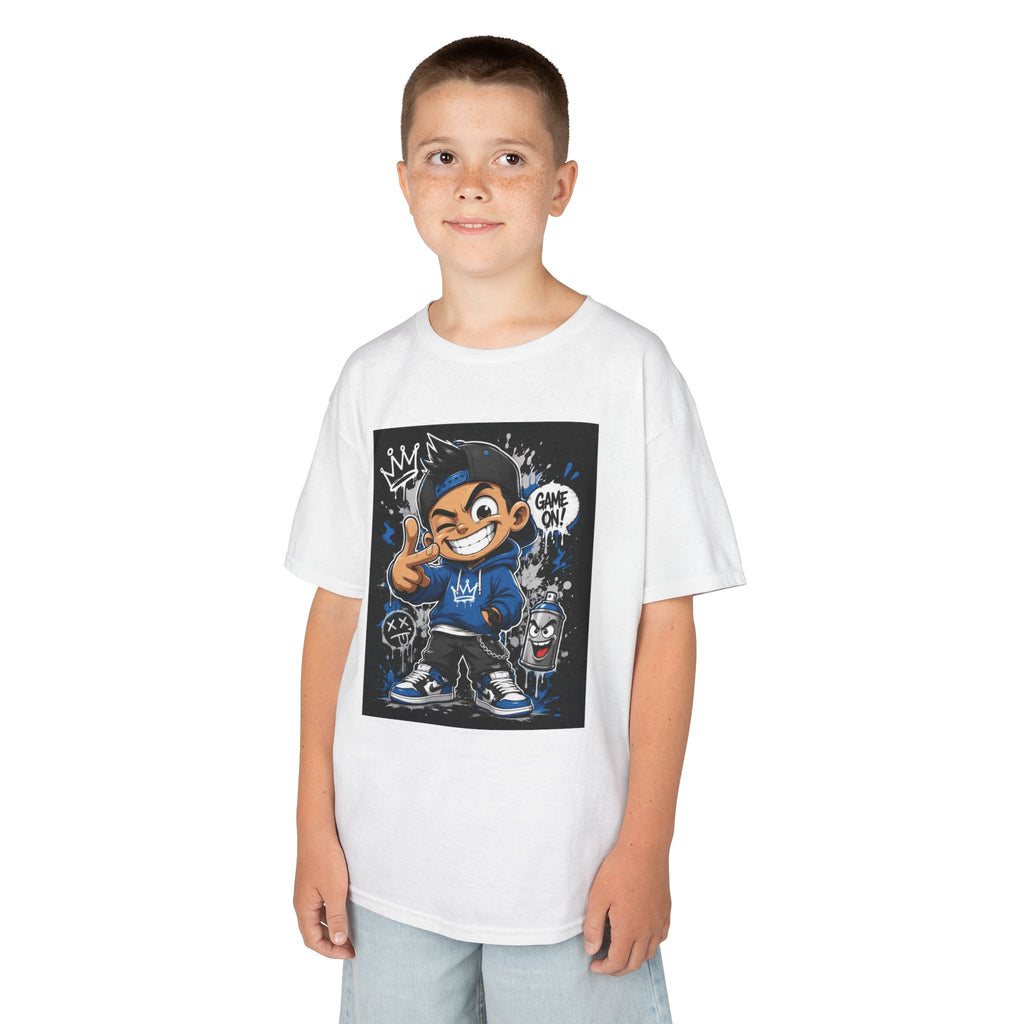 Kids Streetwear Tee — Cartoon Skate Kid Graphic Shirt