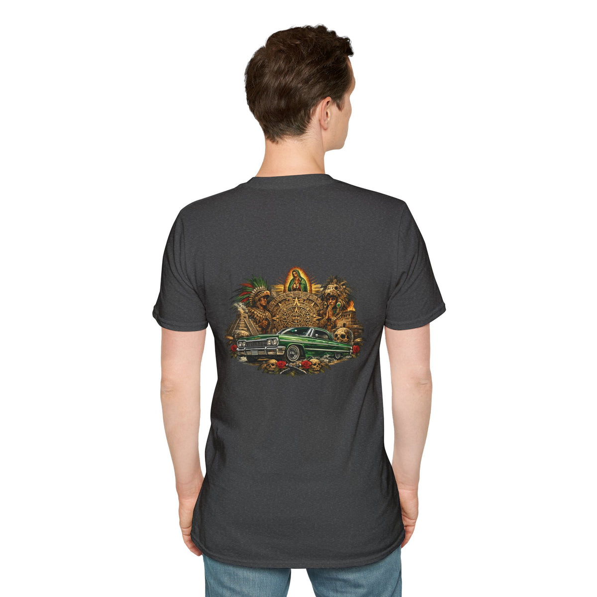 Classic White T-Shirt  Aztec Print - Minimalist Casual Tee