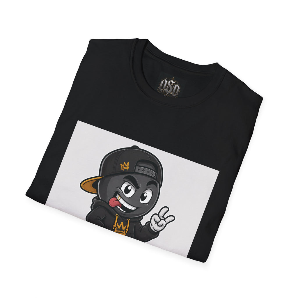 Character Graphic T‑Shirt — Cartoon Peace Sign Streetwear Tee