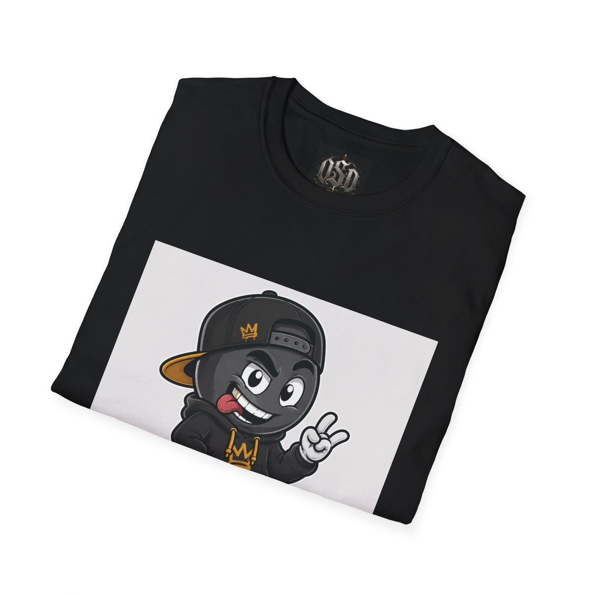 Character Graphic T‑Shirt — Cartoon Peace Sign Streetwear Tee