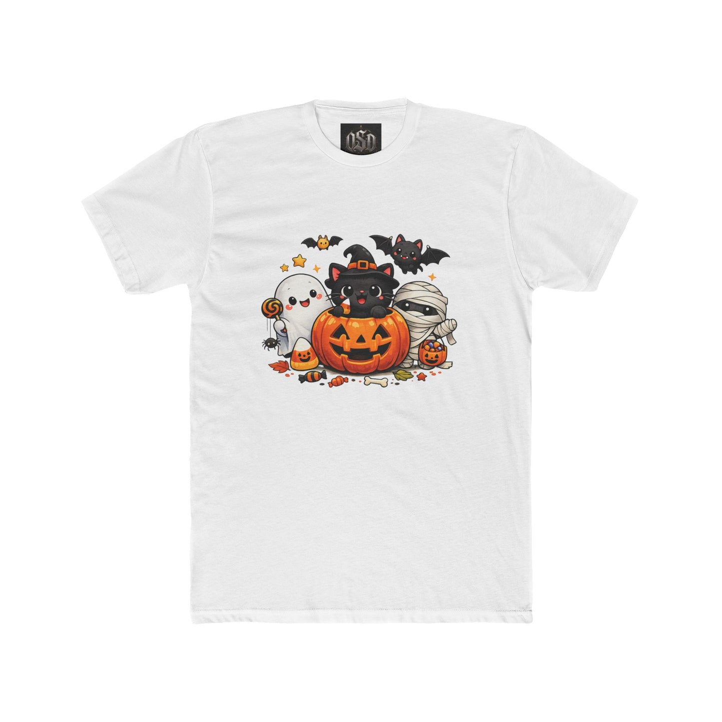 Halloween Cute Kittens in Pumpkin T-Shirt — Trick-or-Treat Cat & Ghost Tee