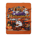 A Cozy & Cuddle Halloween Sherpa Blanket — Cute Ghosts, Pumpkins & Autumn Vibe