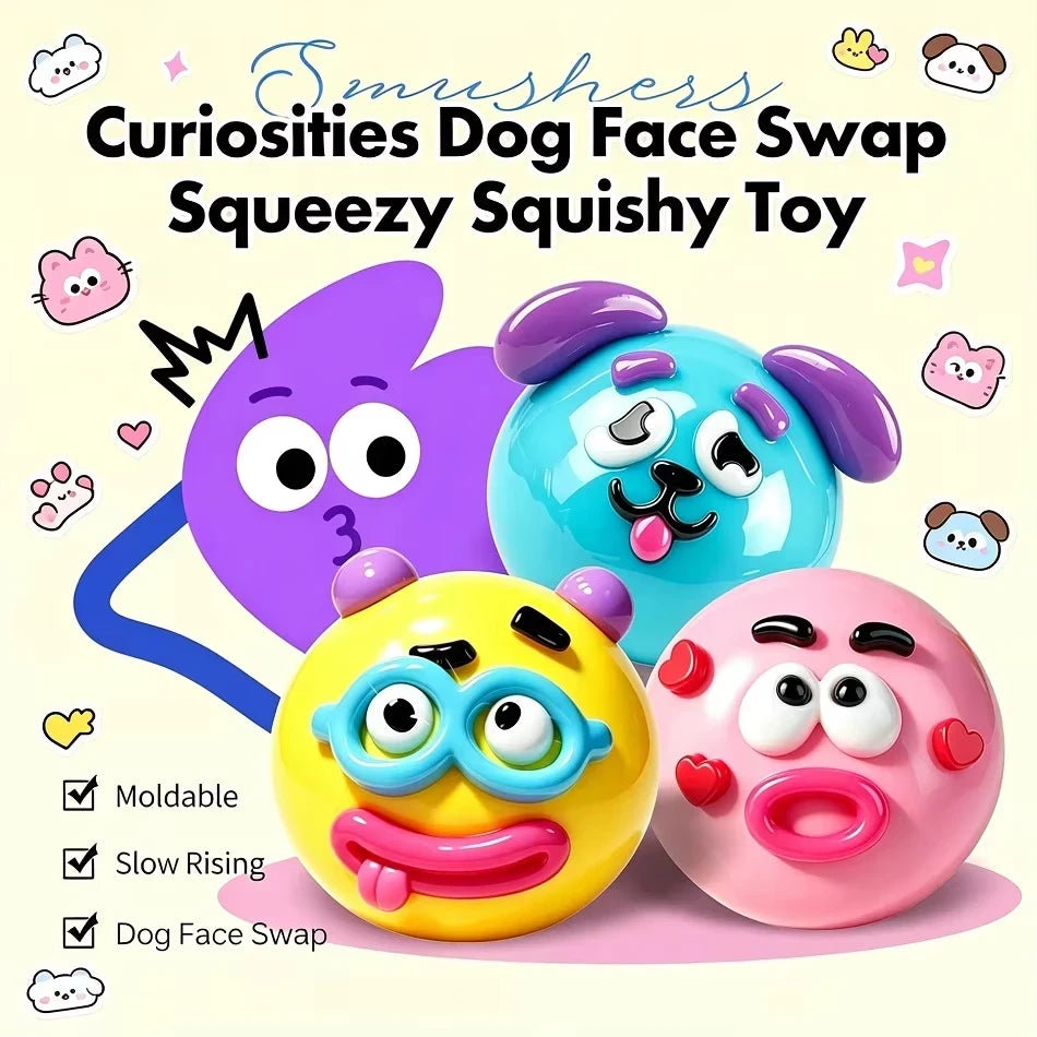 Dog Face Soft Squeeze Fidget Toy