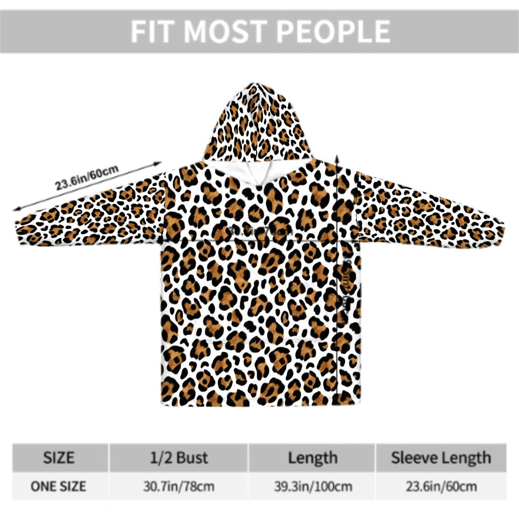 Adult Blanket Hoodie  Golden Leopard Print